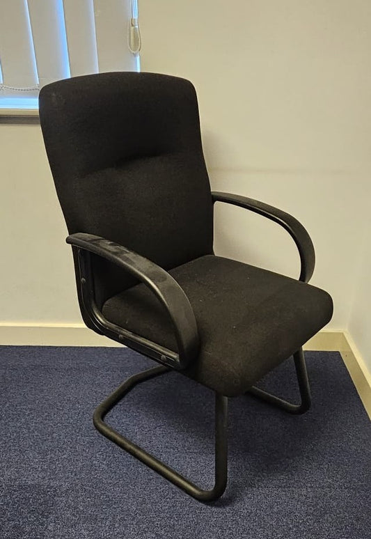 *SALE* High Back Meeting Armchair on Cantilever Frame Black (used)