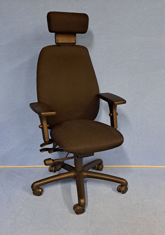 *SALE* High Back Operators Armchair with Adjustable Headrest Black (used)