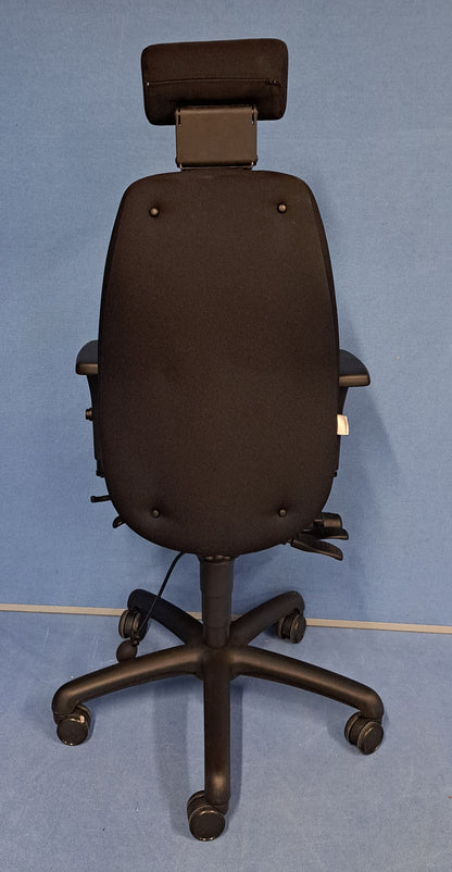 *SALE* High Back Operators Armchair with Adjustable Headrest Black (used)