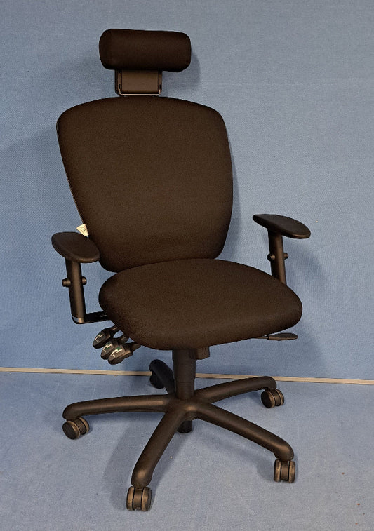 *SALE* High Back Operators Armchair with Adjustable Headrest Black (used)