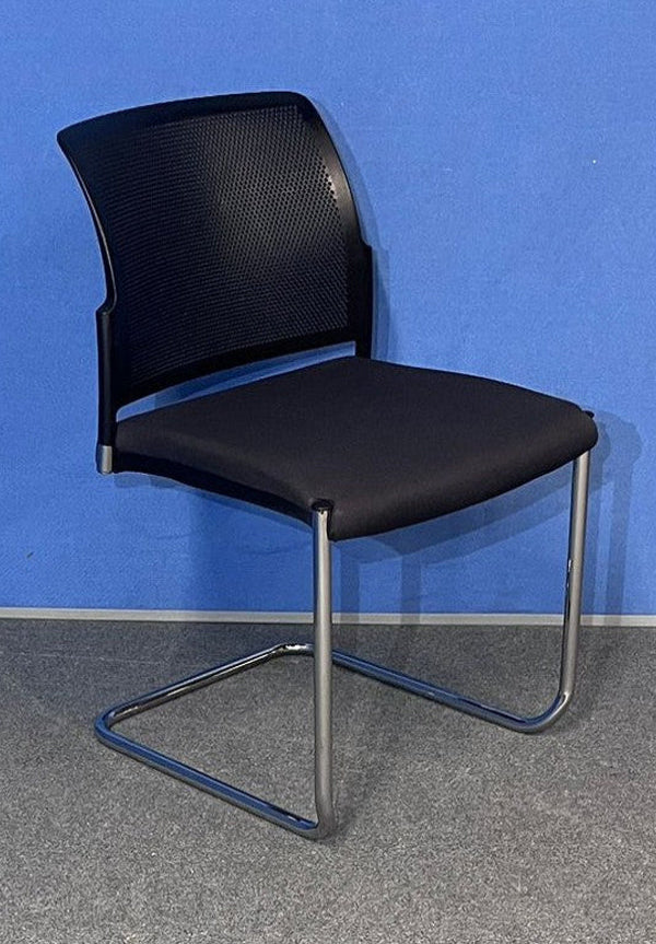 Boss Design Mars Komac Visitor / Meeting Chair Grey & black on a Cantilever Frame (used)