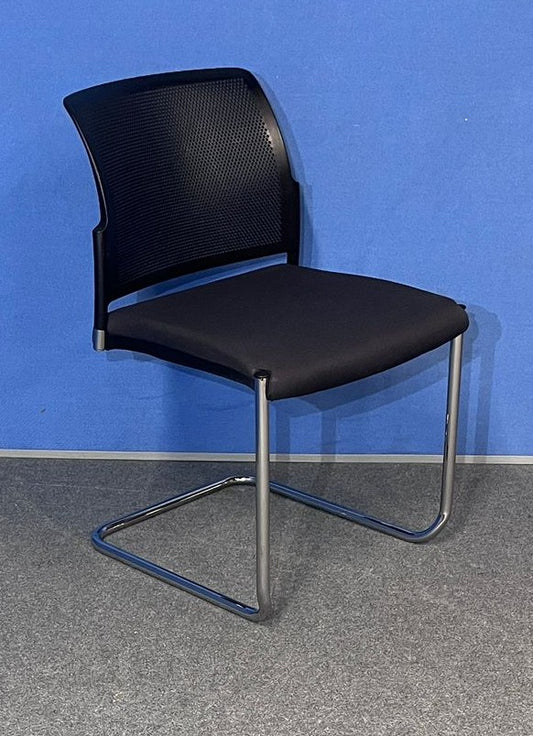 Boss Design Mars Komac Visitor / Meeting Chair Grey & black on a Cantilever Frame (used)