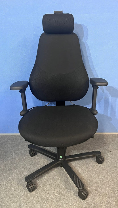 Orangebox Flo High Back Task Armchair with Headrest Black (used)