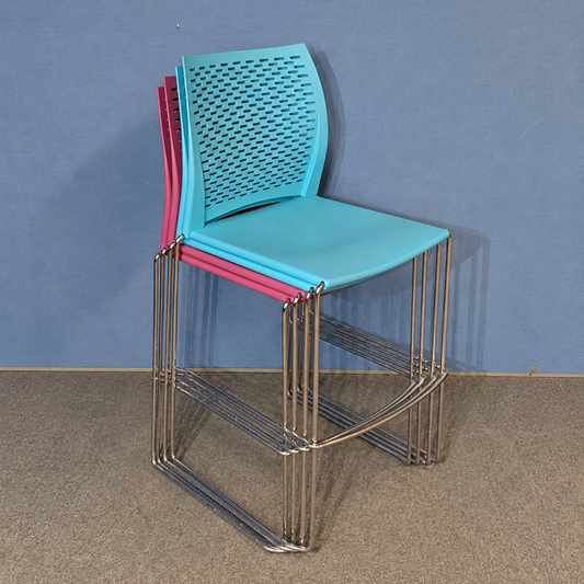 Set of 4 Xpresso High Chair / Stool Blue & Purple (Used)