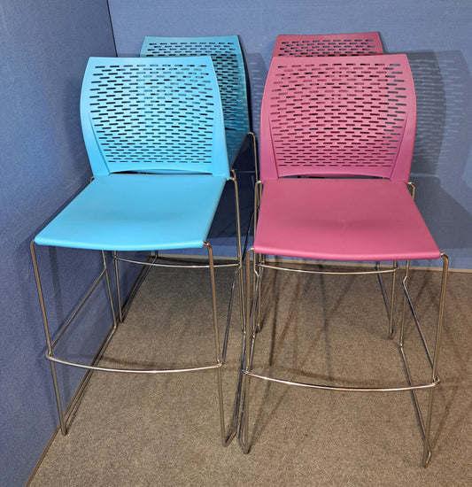 Set of 4 Xpresso High Chair / Stool Blue & Purple (used)