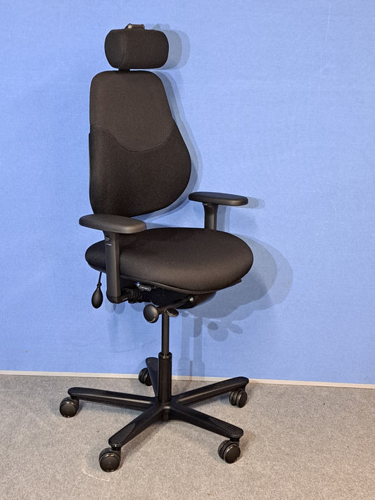 Orangebox Flo Mid Back Task Armchair with Headrest Black (used)