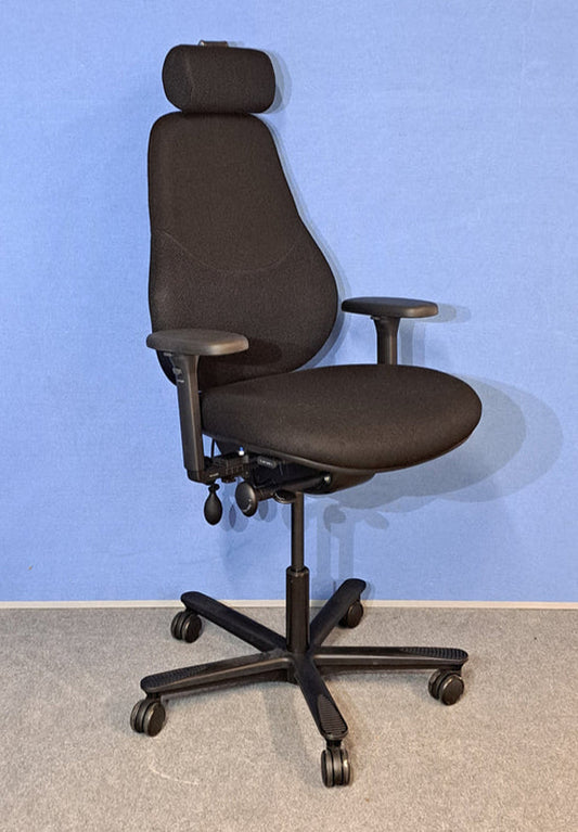 Orangebox Flo High Back Task Armchair with Headrest Black (used)
