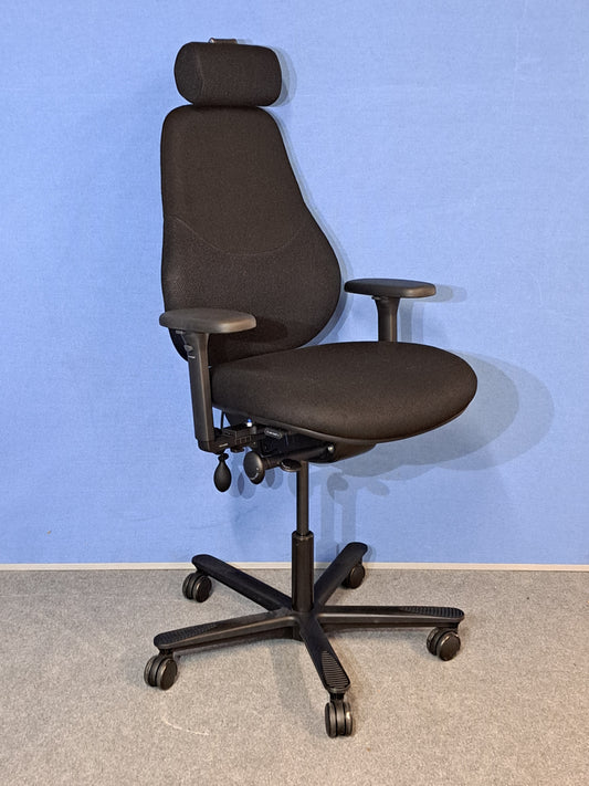 Orangebox Flo High Back Task Armchair with Headrest Black (used)
