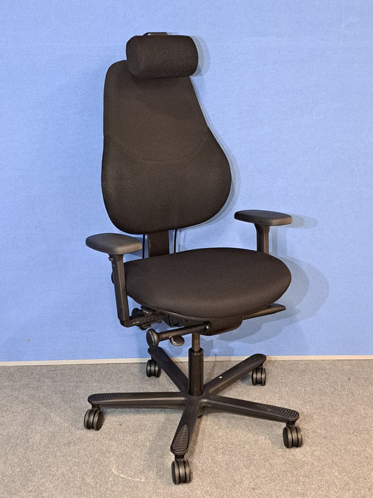 Orangebox Flo High Back Task Armchair with Headrest Black (used)