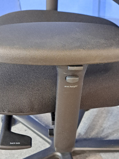 Orangebox Flo High Back Task Armchair with Headrest Black (used)