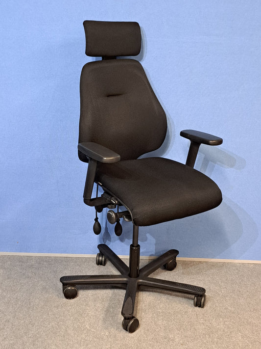 Orangebox Spira Plus Medium Back Armchair inc Headrest Black (used)