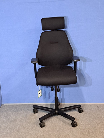 SALE Orangebox Spira Plus Medium Back Armchair inc Headrest Black (used)