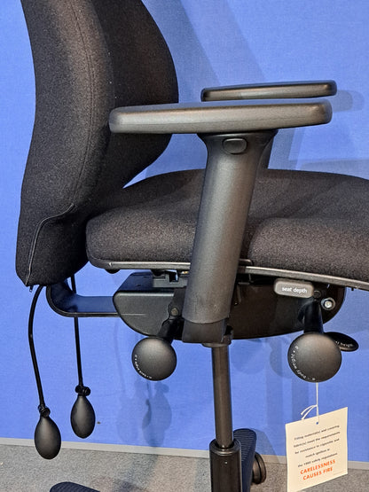 SALE Orangebox Spira Plus Medium Back Armchair inc Headrest Black (used)