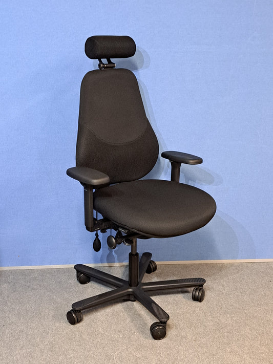 Orangebox Flo High Back Task Armchair with Headrest Black (used)