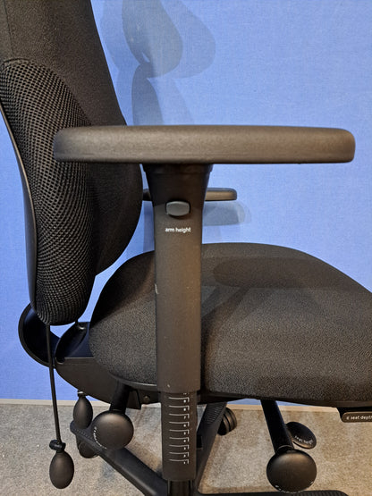 Orangebox Flo High Back Task Armchair with Headrest Black (used)