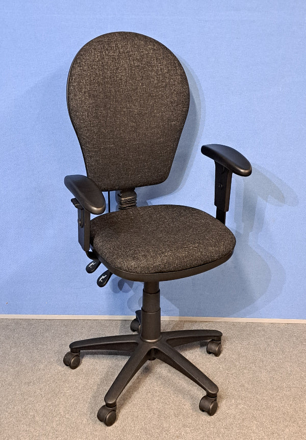 High Back Operators Armchair Charcoal (used)