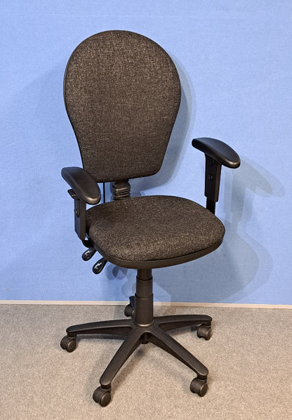 High Back Operators Armchair Charcoal (used)