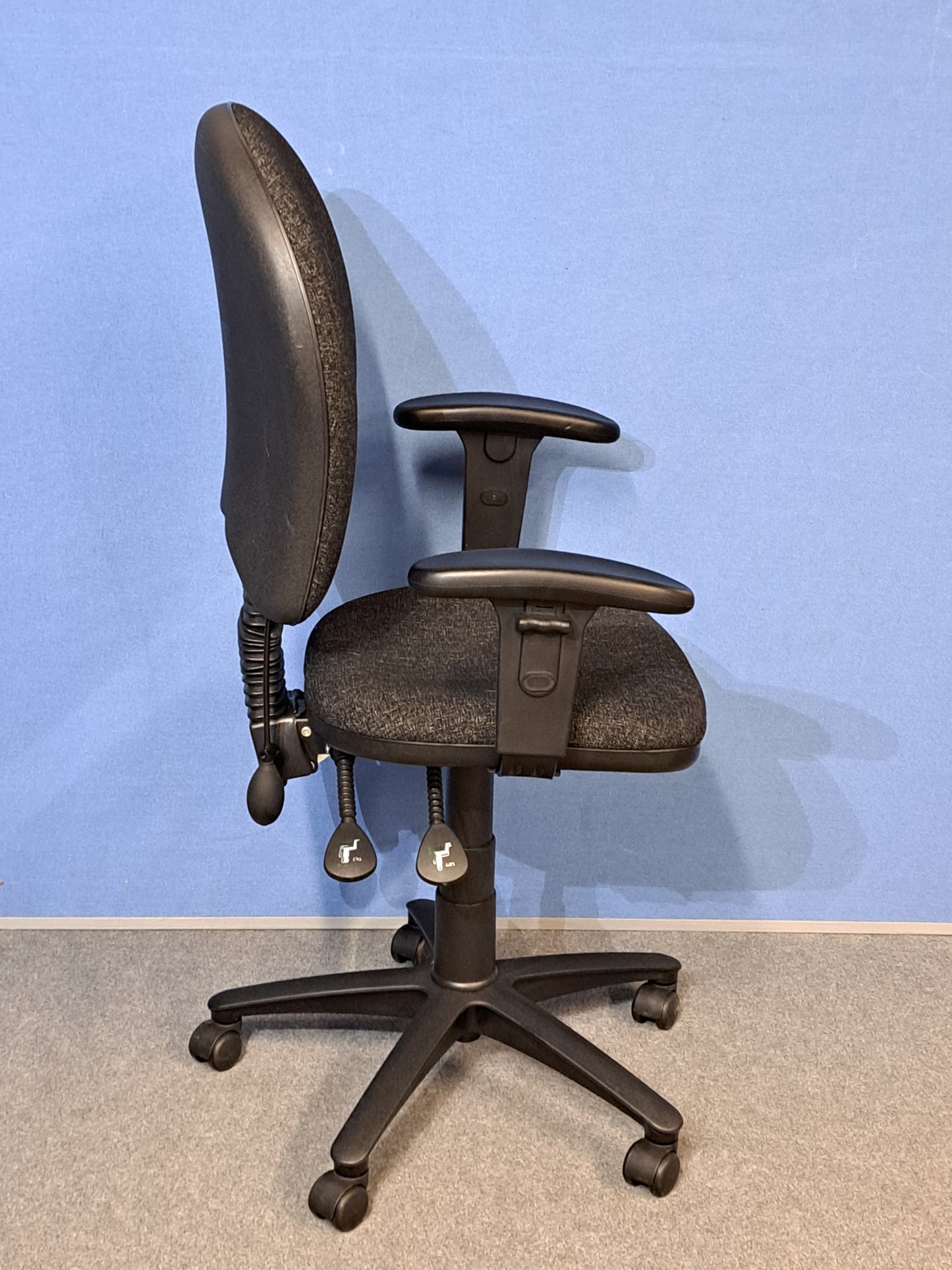 High Back Operators Armchair Charcoal (used)