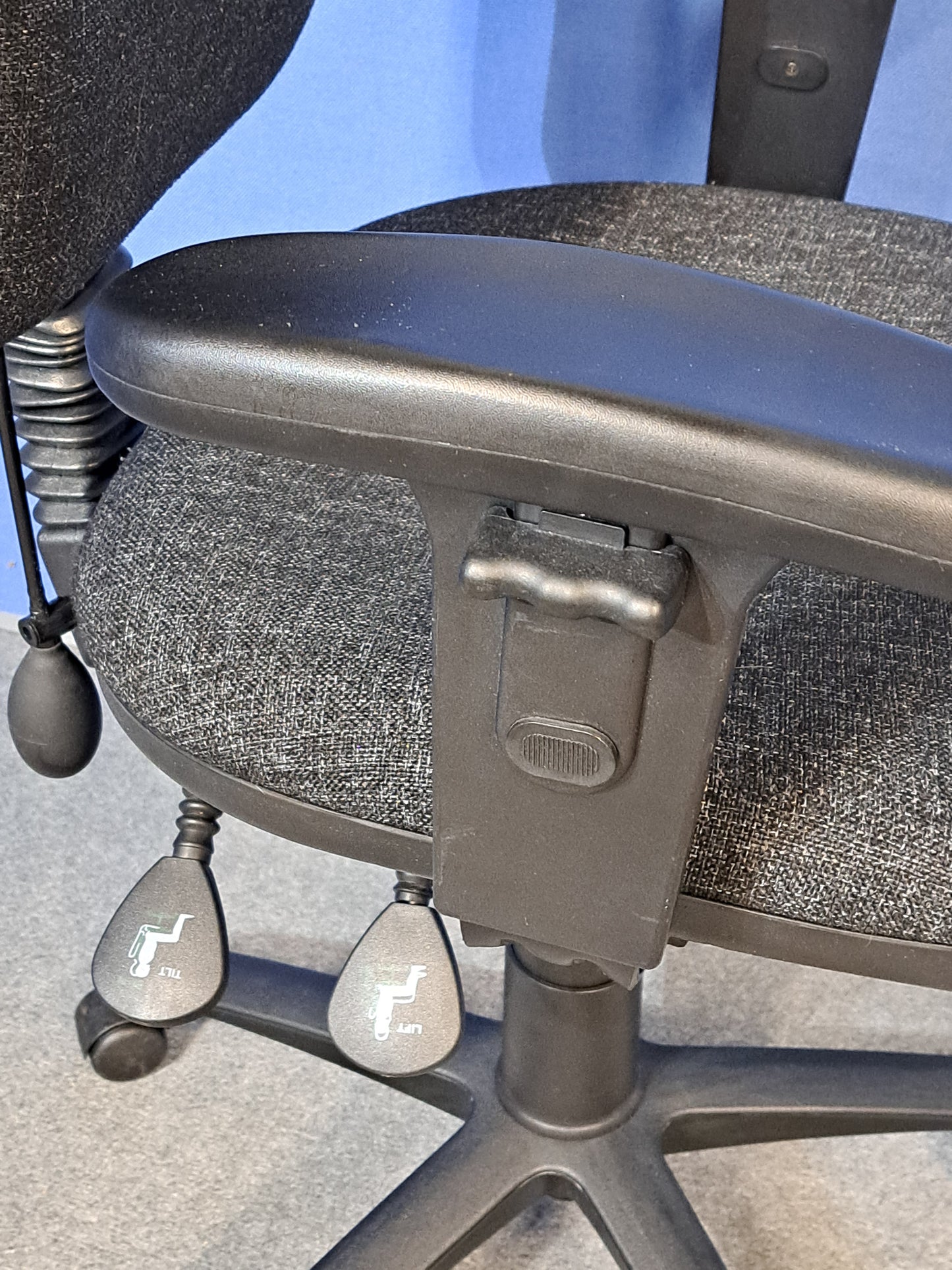 High Back Operators Armchair Charcoal (used)