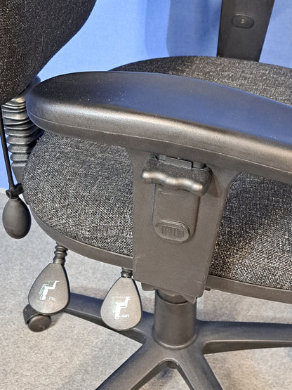 High Back Operators Armchair Charcoal (used)