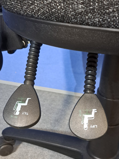 High Back Operators Armchair Charcoal (used)