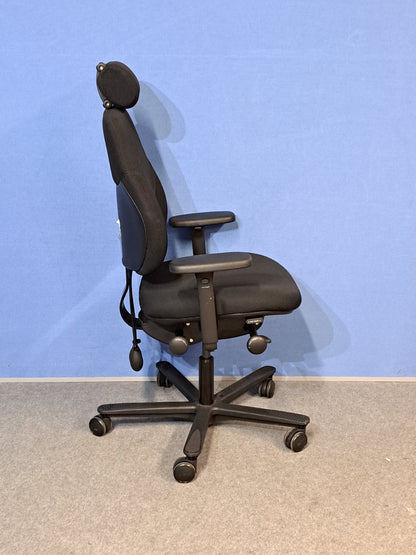 Orangebox Flo Mid Back Task Armchair with Headrest Black (used)