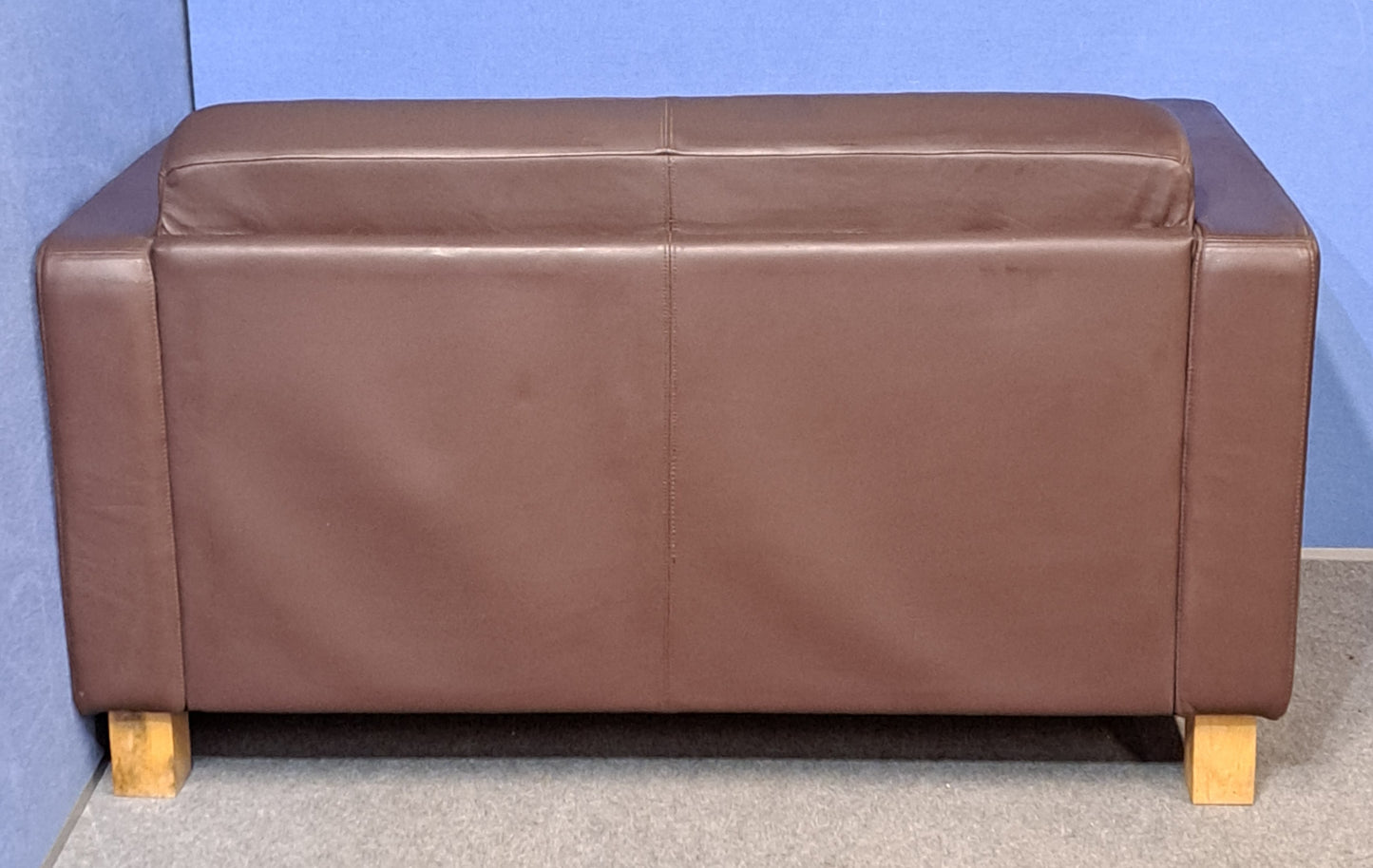 2 Seater Sofa Faux Leather Brown (used)