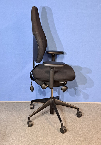 SALE Orangebox Flo High Back Task Armchair inc Single Pump Lumbar - Black (Used)