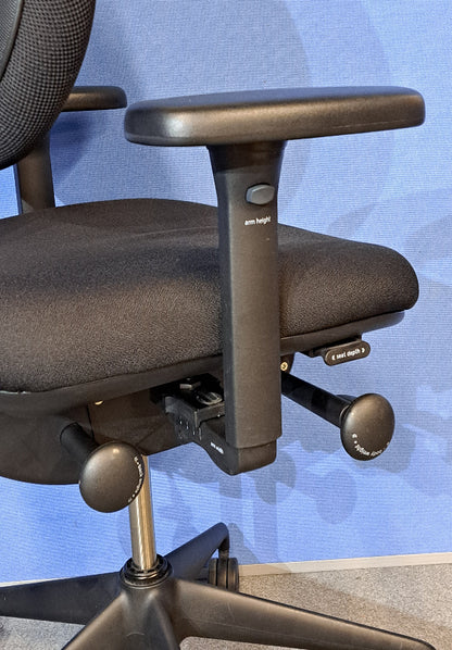 SALE Orangebox Flo High Back Task Armchair inc Single Pump Lumbar - Black (Used)
