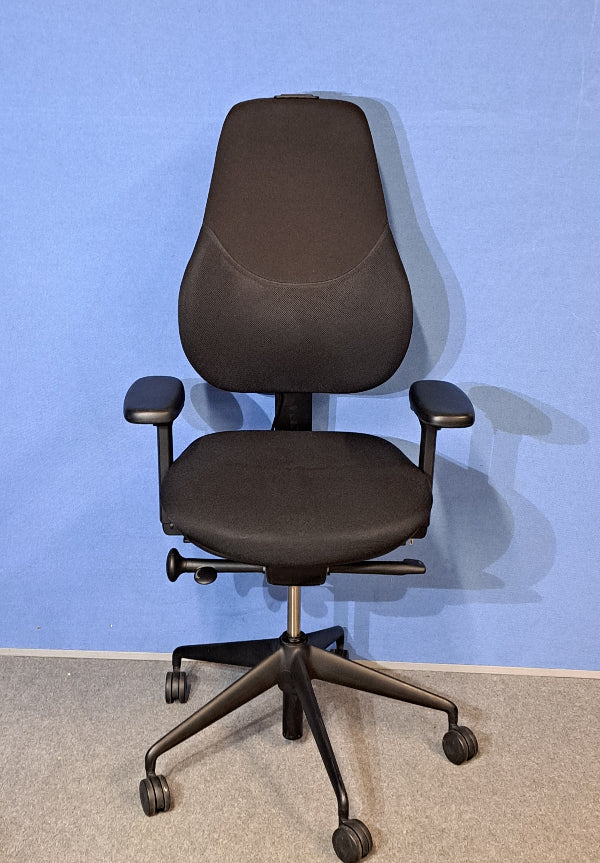 SALE Orangebox Flo High Back Task Armchair inc Single Pump Lumbar - Black (Used)