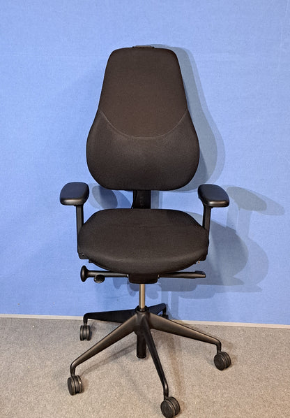 SALE Orangebox Flo High Back Task Armchair inc Single Pump Lumbar - Black (Used)