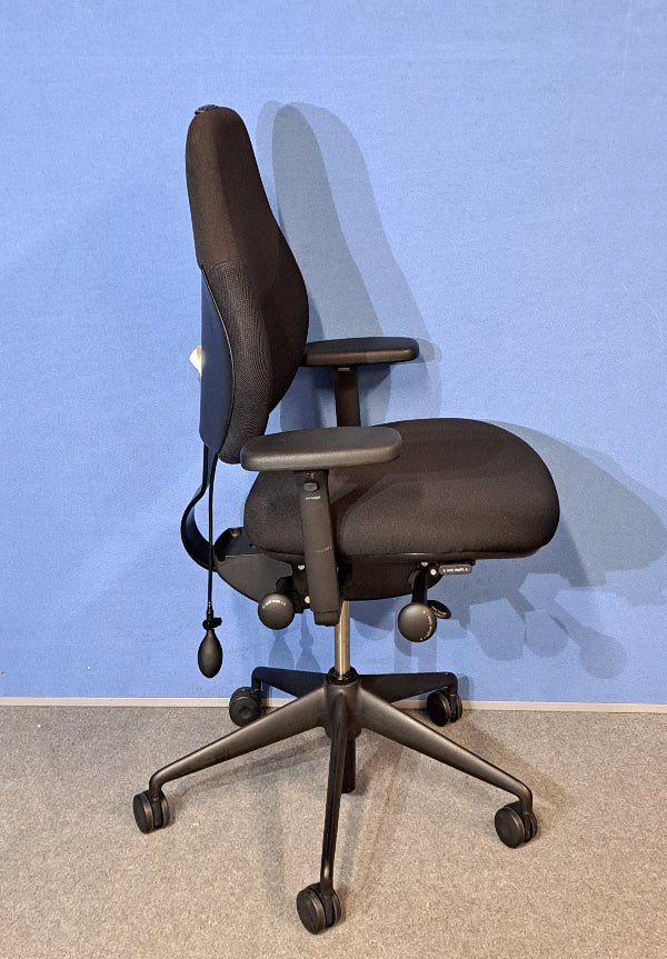 SALE Orangebox Flo Mid Back Task Armchair inc Single Pump Lumbar - Black (Used)