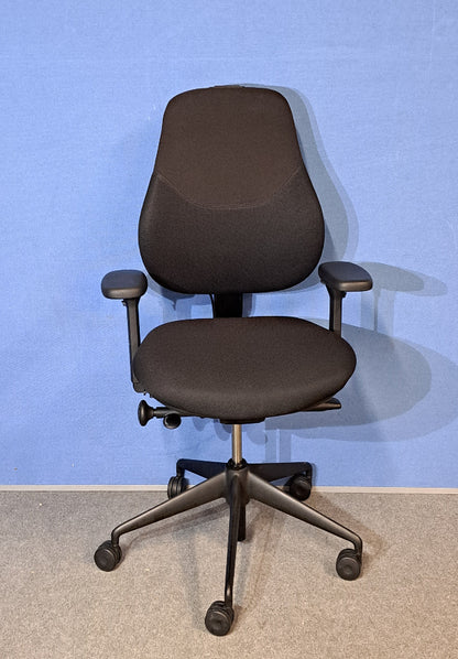 SALE Orangebox Flo Mid Back Task Armchair inc Single Pump Lumbar - Black (Used)