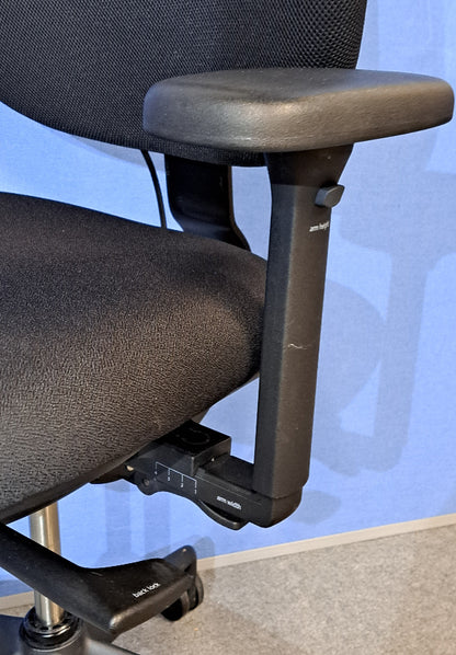 SALE Orangebox Flo Mid Back Task Armchair inc Single Pump Lumbar - Black (Used)