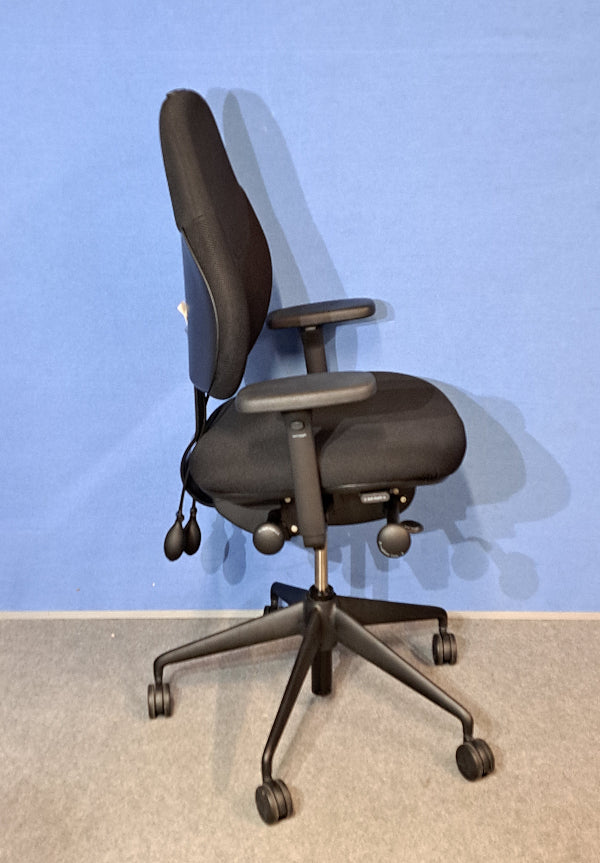 SALE Orangebox Flo Mid Back Task Armchair inc Double Pump Lumbar - Black (Used)