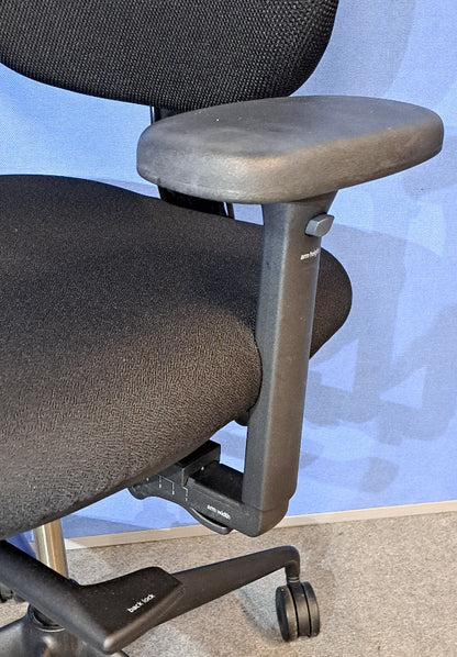 SALE Orangebox Flo Mid Back Task Armchair inc Double Pump Lumbar - Black (Used)