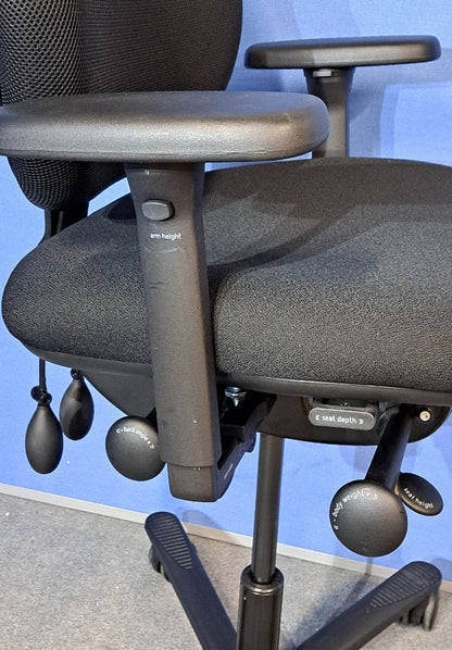 SALE Orangebox Flo High Back Task Armchair inc Double Pump Lumbar - Black (Used)