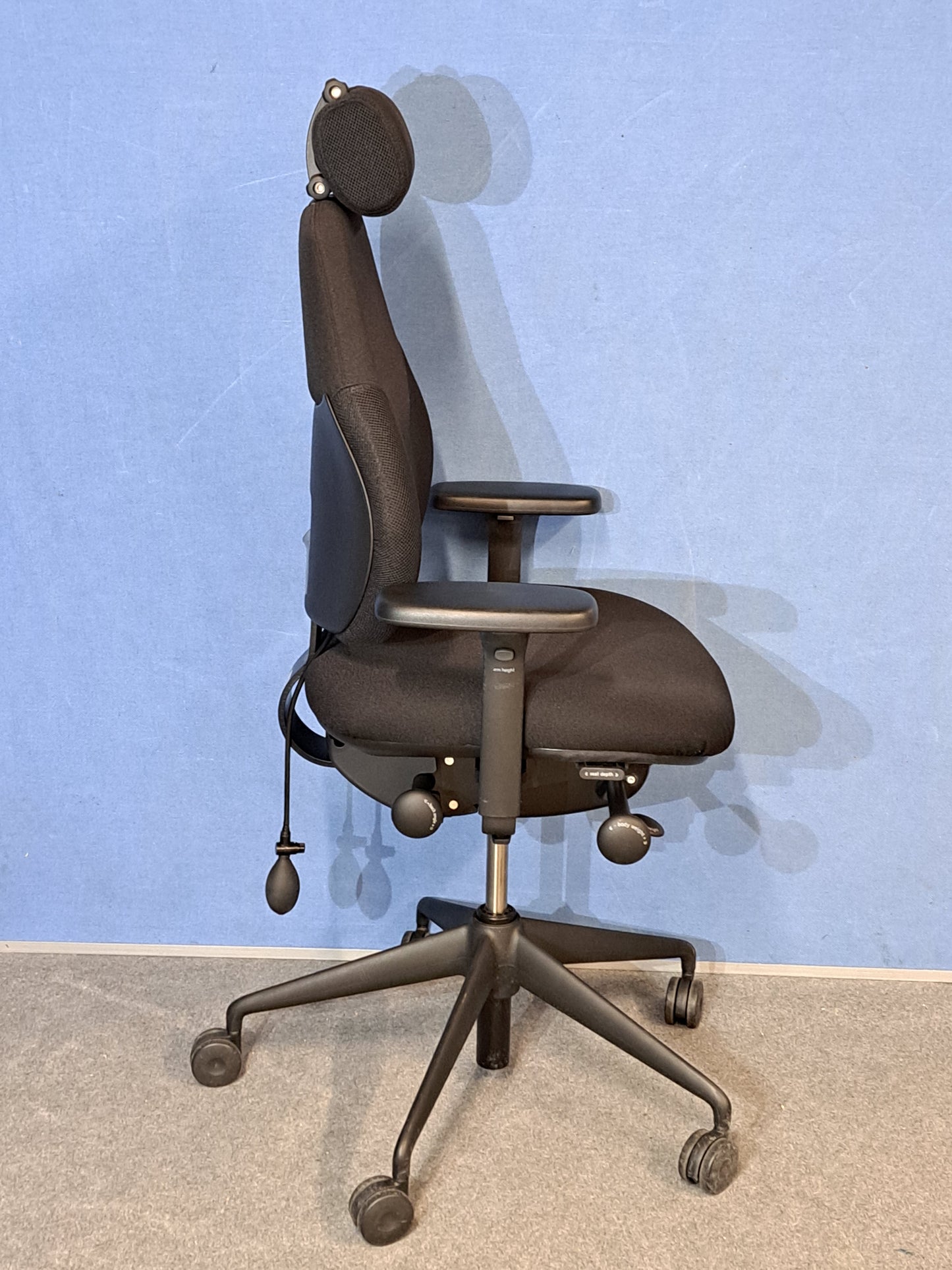 SALE Orangebox Flo Mid Back Task Chair with Coccyx Seat inc Headrest - Black (Used)