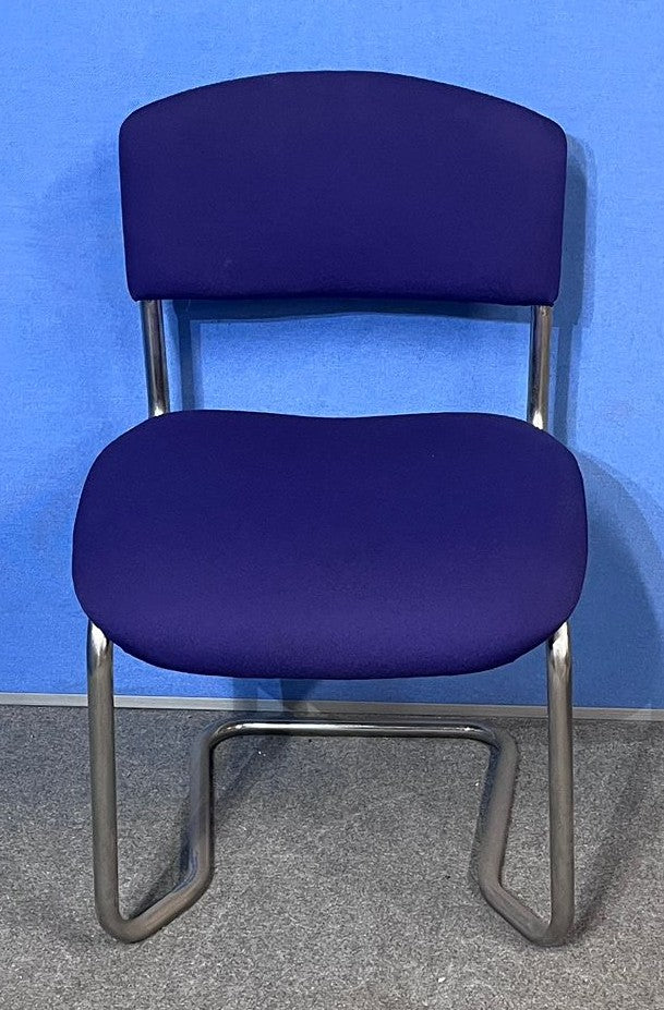 Set of 4 Visitor / Meeting Chairs on Silver Cantilever Frame - Mixed Colours (used)