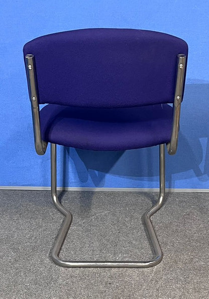 Set of 4 Visitor / Meeting Chairs on Silver Cantilever Frame - Mixed Colours (used)