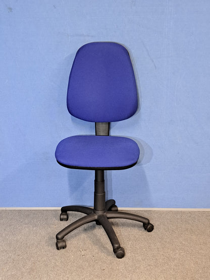 Medium Back Operators Chair, Blue Fabric (used)