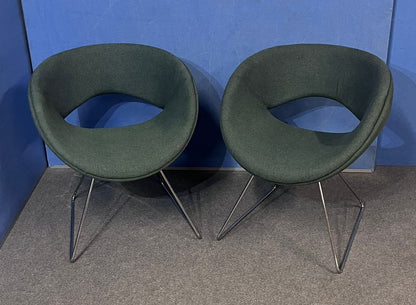 Set of 2 Boss Design Happy Breakout Chairs Green (used)
