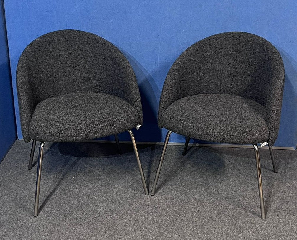 Set of 2 Boss Design Chill Side Chairs Grey (used)