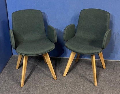 Set of 2 Boss Design Cubb-02 Chairs Green (used)