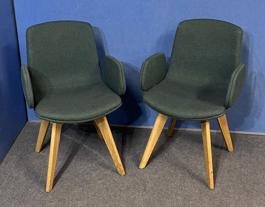 Set of 2 Boss Design Cubb-02 Chairs Green (used)