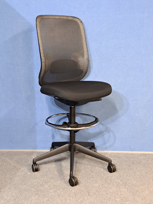 Orangebox Do Mesh Back Draughtsman Chair, Black Polyester Seat (Used)