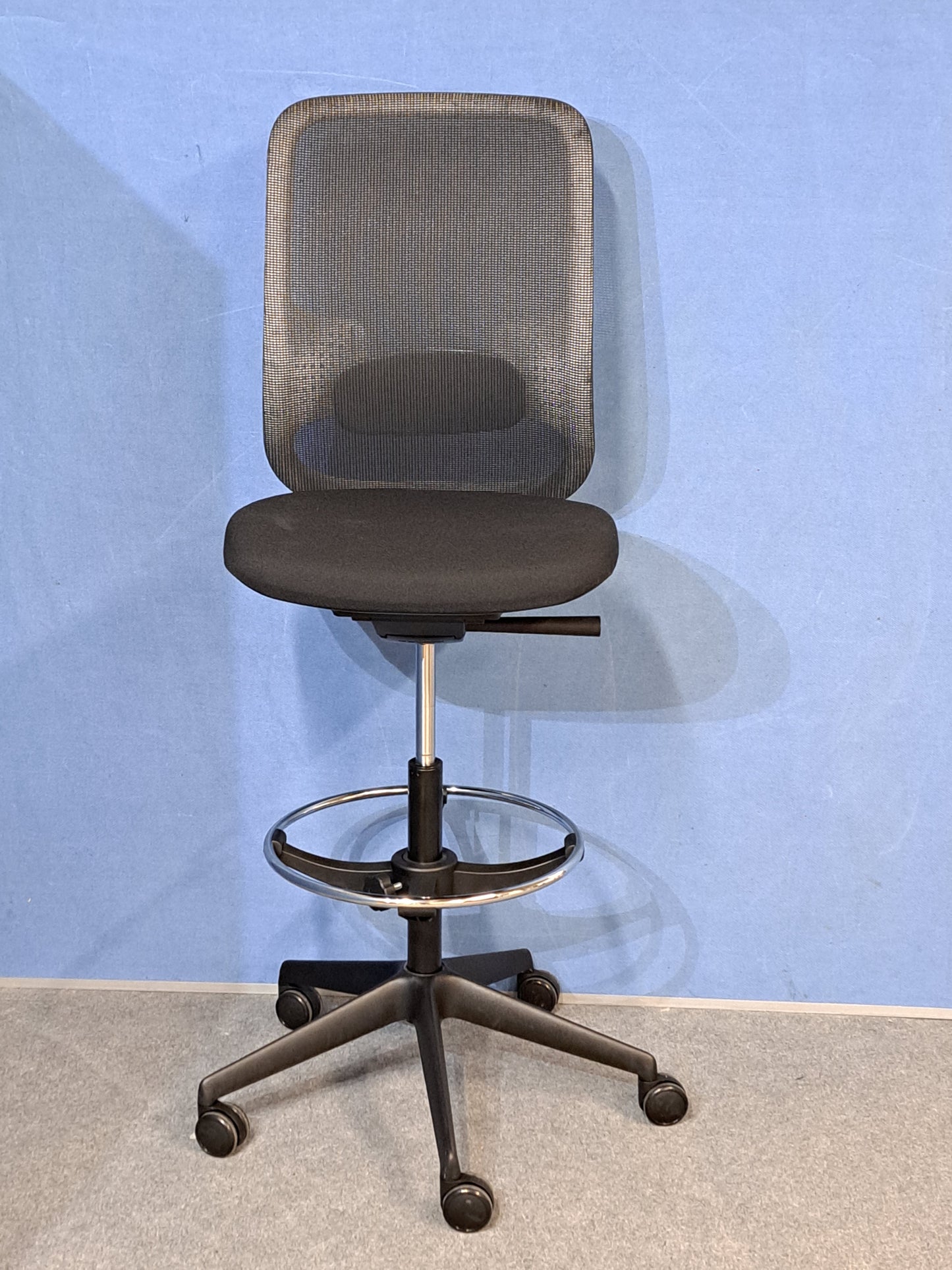 Orangebox Do Mesh Back Draughtsman Chair, Black Polyester Seat (Used)