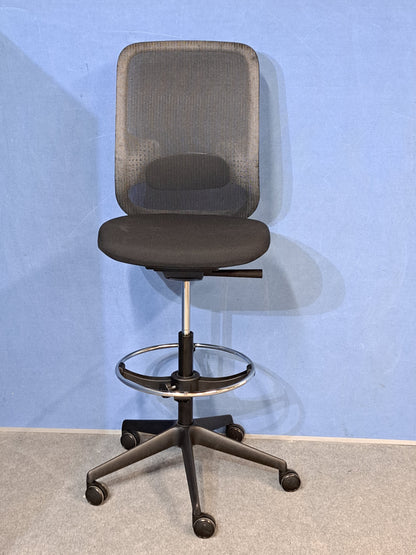 Orangebox Do Mesh Back Draughtsman Chair, Black Polyester Seat (Used)