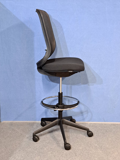 Orangebox Do Mesh Back Draughtsman Chair, Black Polyester Seat (Used)