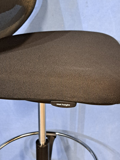 Orangebox Do Mesh Back Draughtsman Chair, Black Polyester Seat (Used)